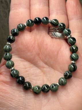 Kambaba Jasper Crystal Gemstone Stretch Bracelet Natural Healing